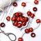50Pcs 20mm Wood Beads Large Hole Wooden Macrame Beads with Large Hole Red Agate Wooden Loose Beads for Craft/Jewelry Making/Garlands Christmas Tree/Holiday Decor/Handmade Crafts (10mm Hole)
